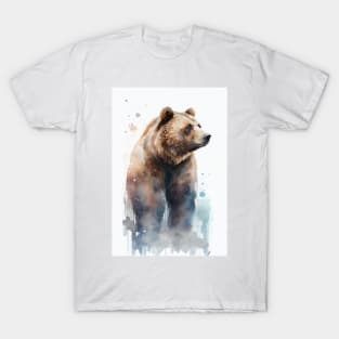 Ornamental Watercolor Grizzly T-Shirt
